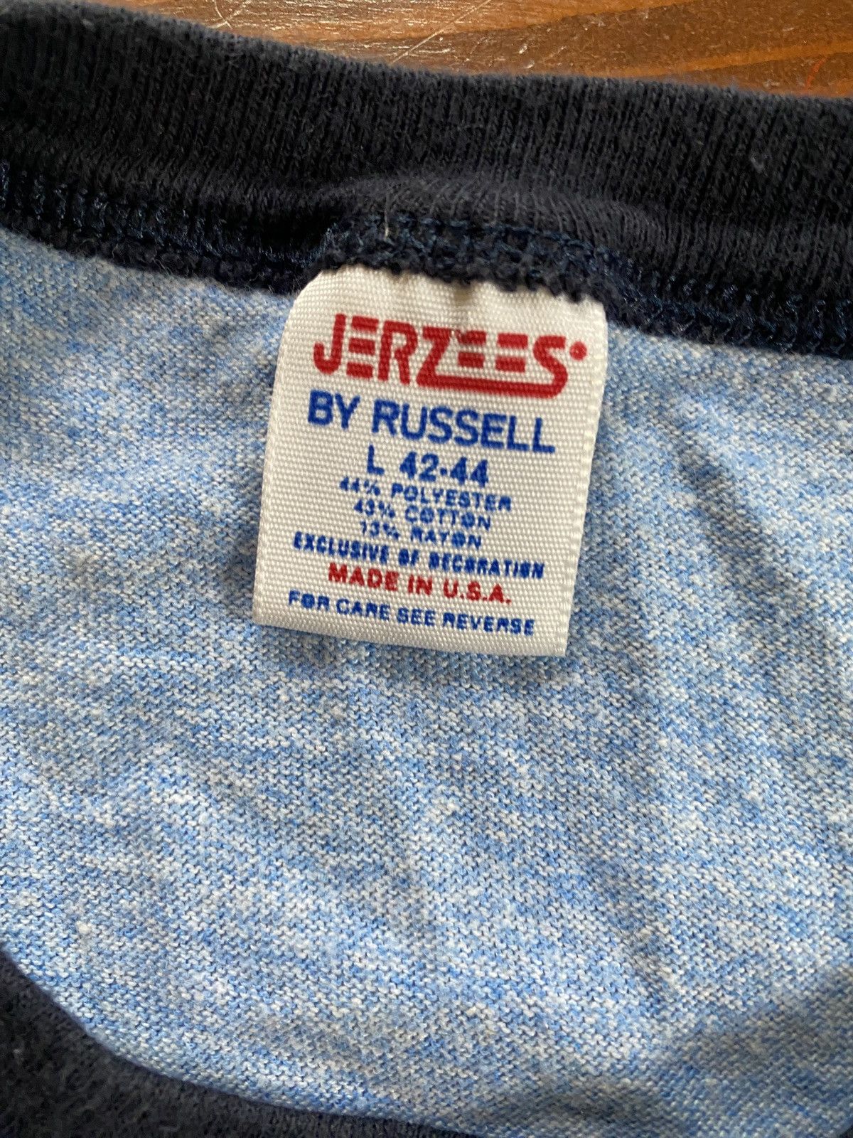 Jerzees × Russell Athletic × Vintage Vintage 80’s North Penn Marching Knights Blue Ringer Tee Size US M / EU 48-50 / 2 - 8 Thumbnail
