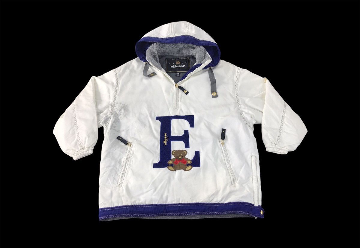 image of Ellesse Italy Ski Hoodies Half Zip Big E Embroidery Logo in White, Men's (Size 2XL)