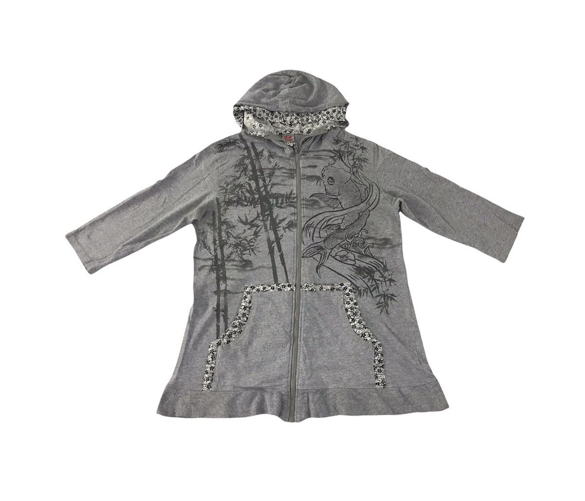 Japanese Brand × Vintage Hoodies Inspired Bamboo Koi Sukajan Souvenir Printed Logo Size M / US 6-8 / IT 42-44 - 1 Thumbnail