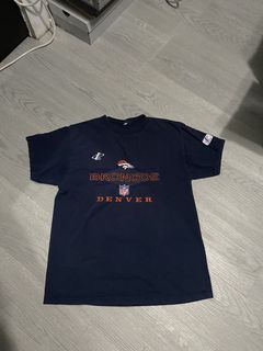 90's Denver Broncos Liquid Blue NFL Tie Dye T Shirt Size Large