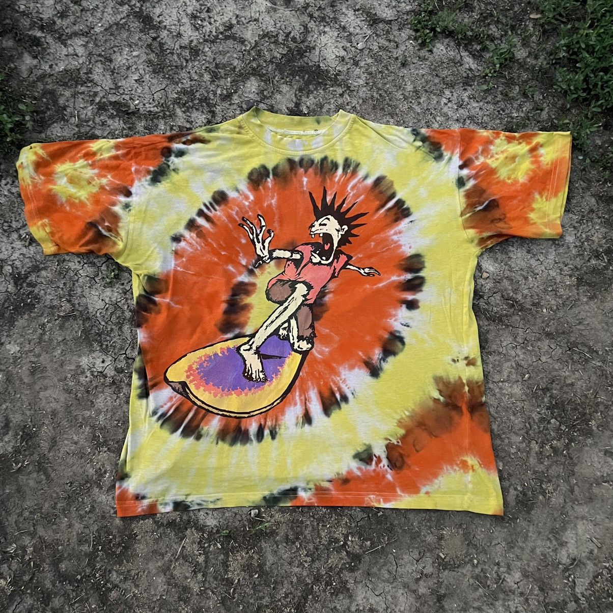 Vintage Vintage Y2K Tie Dye Graphic Tee Rave Streetwear Baggy XL Size US XL / EU 56 / 4 - 1 Thumbnail