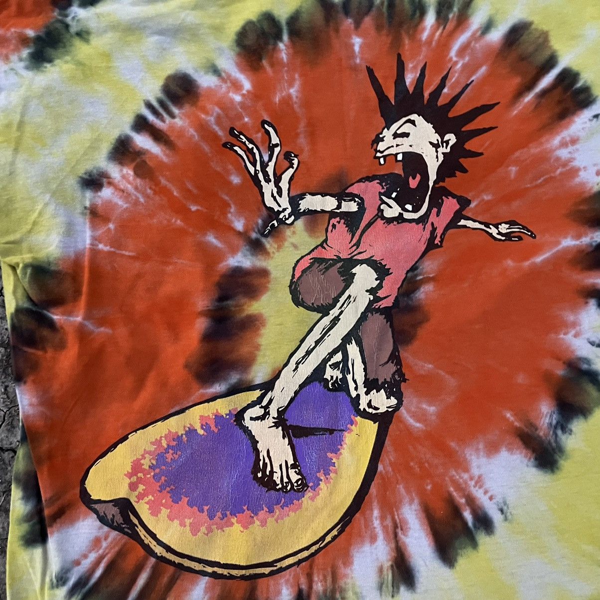 Vintage Vintage Y2K Tie Dye Graphic Tee Rave Streetwear Baggy XL Size US XL / EU 56 / 4 - 4 Thumbnail