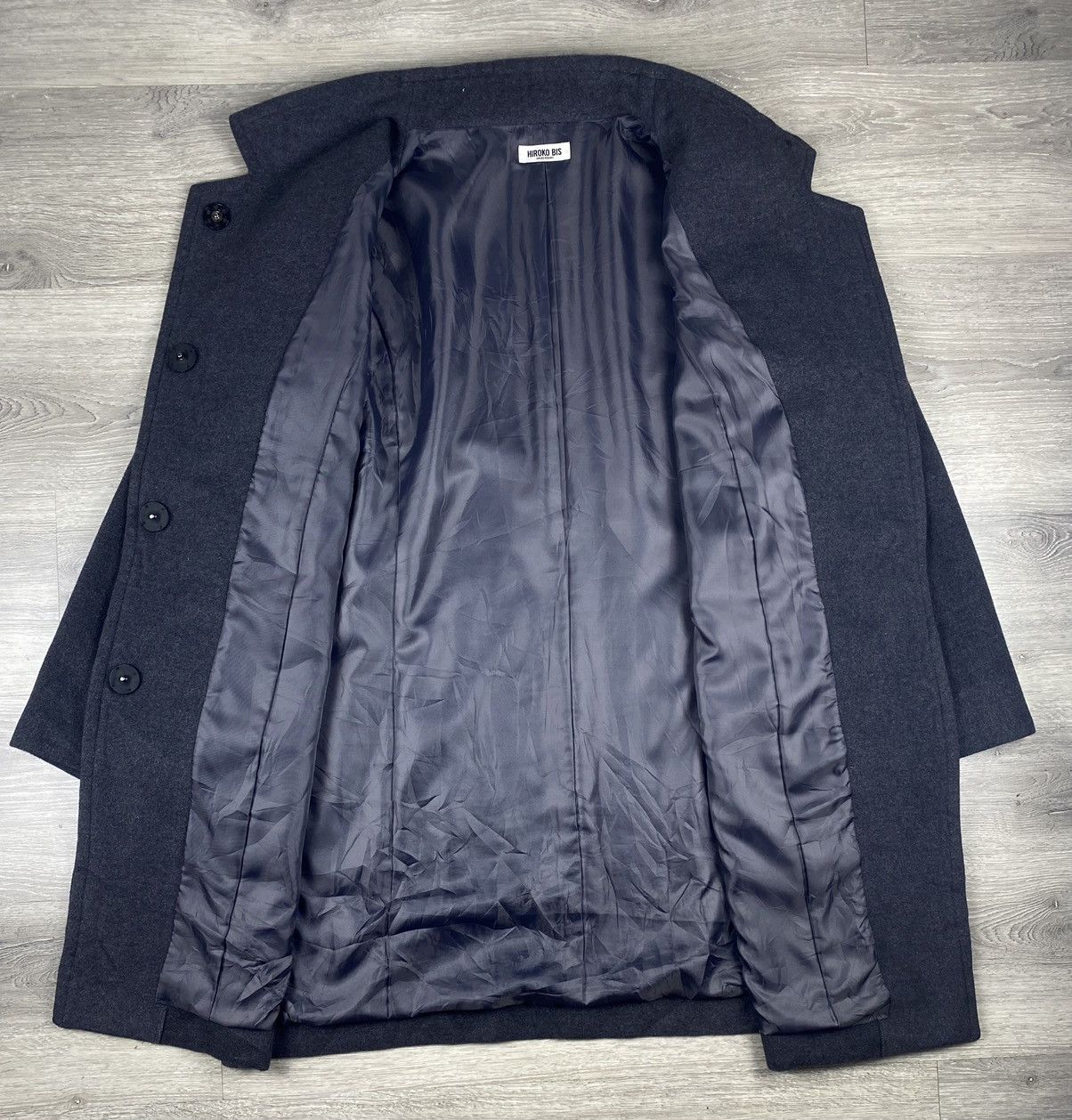 Hiroko Koshino Homme Vintage Hiroko Koshino Bis Wool Coats Long Jacket Size US L / EU 52-54 / 3 - 3 Thumbnail