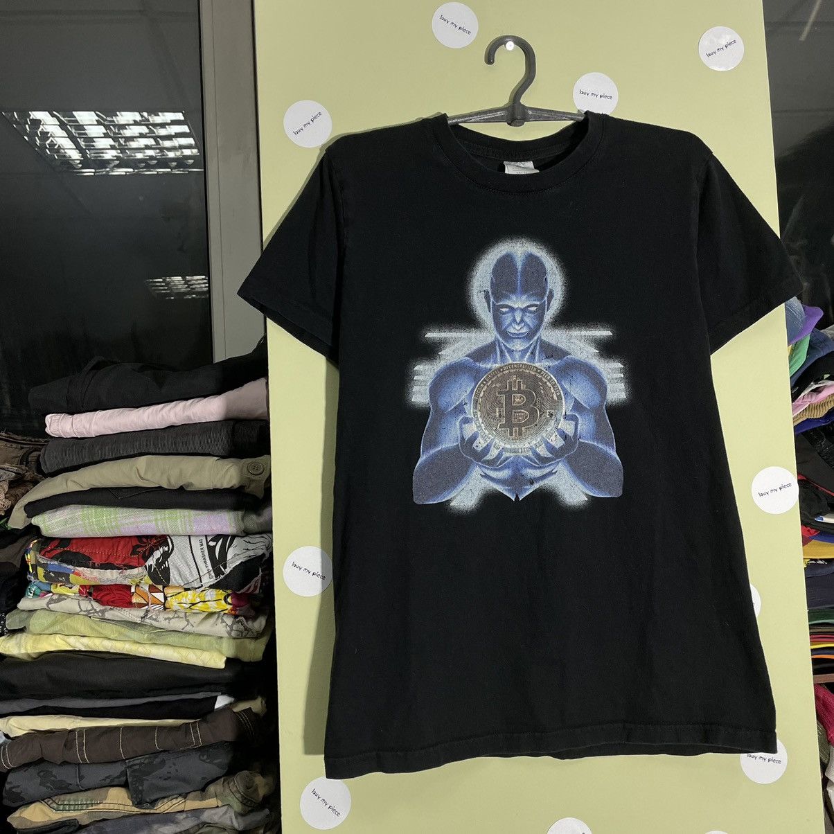 Vintage Vintage 90s Crypto Graphic Tee Faded Black Streetwear Slim S Size US S / EU 44-46 / 1 - 4 Thumbnail