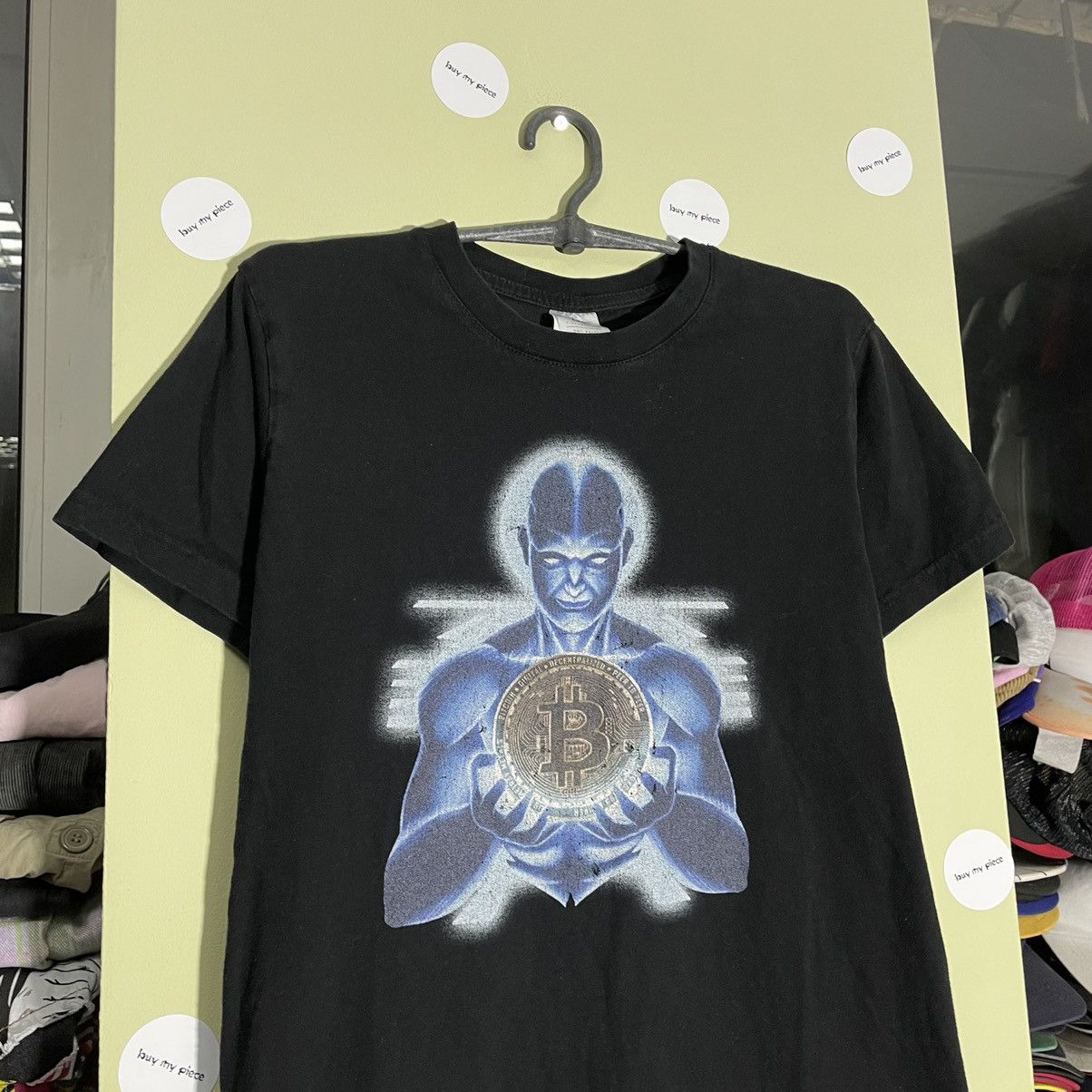 Vintage Vintage 90s Crypto Graphic Tee Faded Black Streetwear Slim S Size US S / EU 44-46 / 1 - 5 Thumbnail
