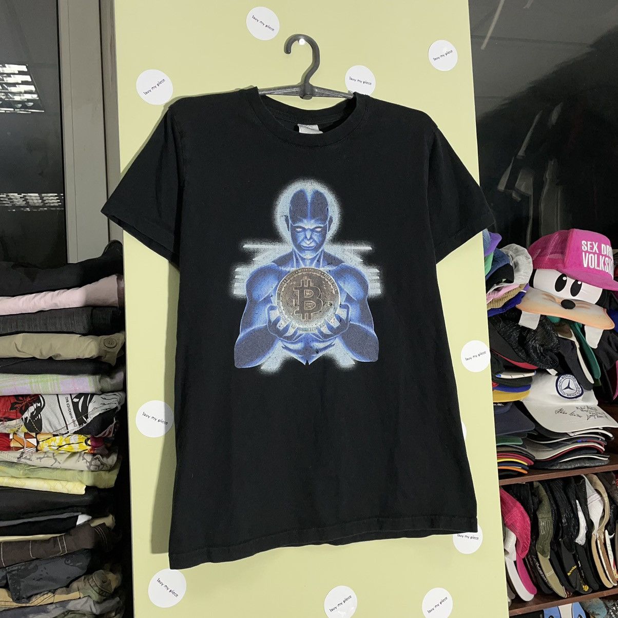 Vintage Vintage 90s Crypto Graphic Tee Faded Black Streetwear Slim S Size US S / EU 44-46 / 1 - 3 Thumbnail
