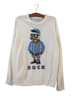 Duck Head Logo Long Sleeve T-Shirt - White