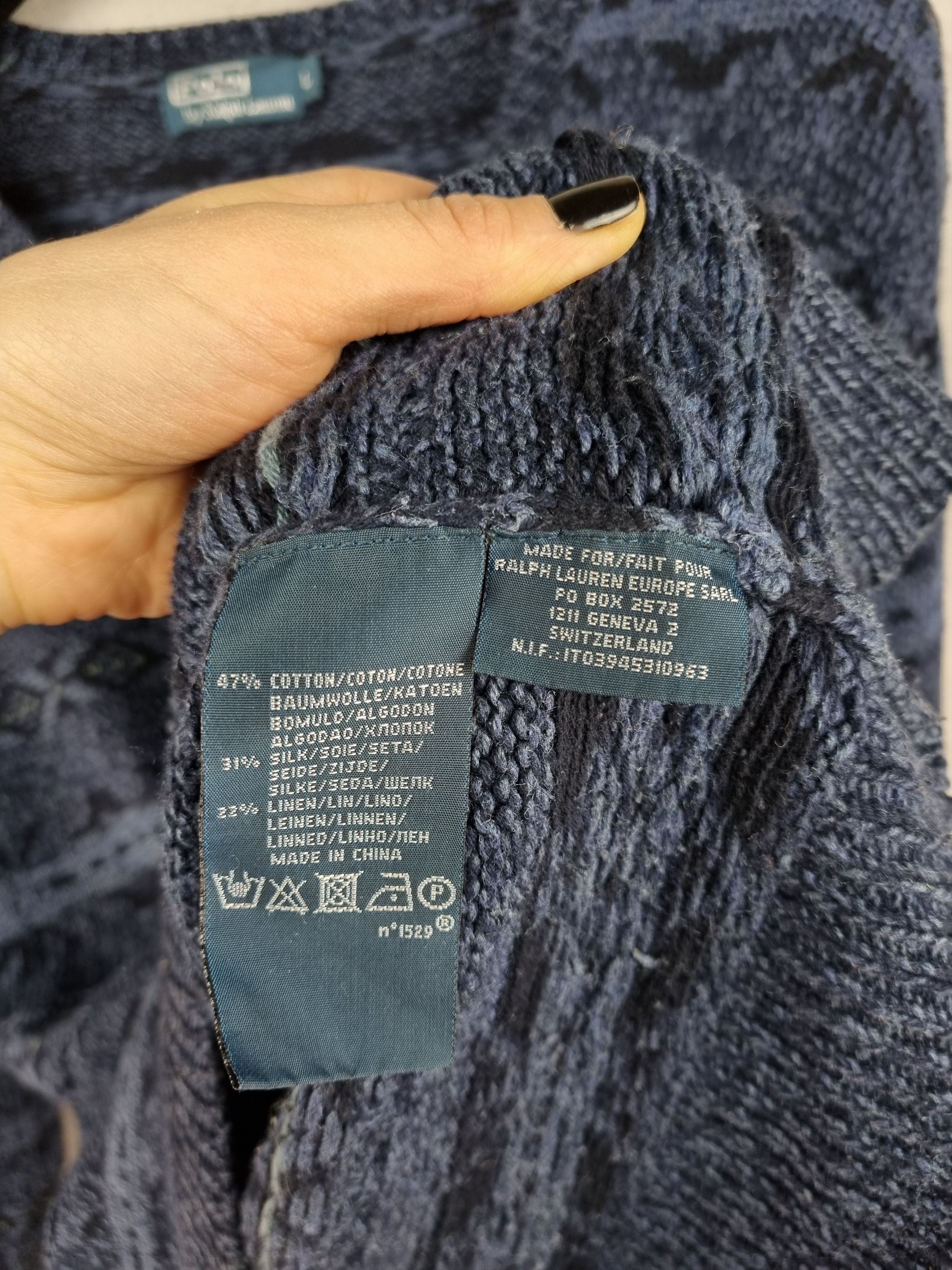 Polo Ralph Lauren × Ralph Lauren Rare Wool/Silk/Linen Polo by Ralph Lauren Knitted Sweater Size US L / EU 52-54 / 3 - 15 Thumbnail