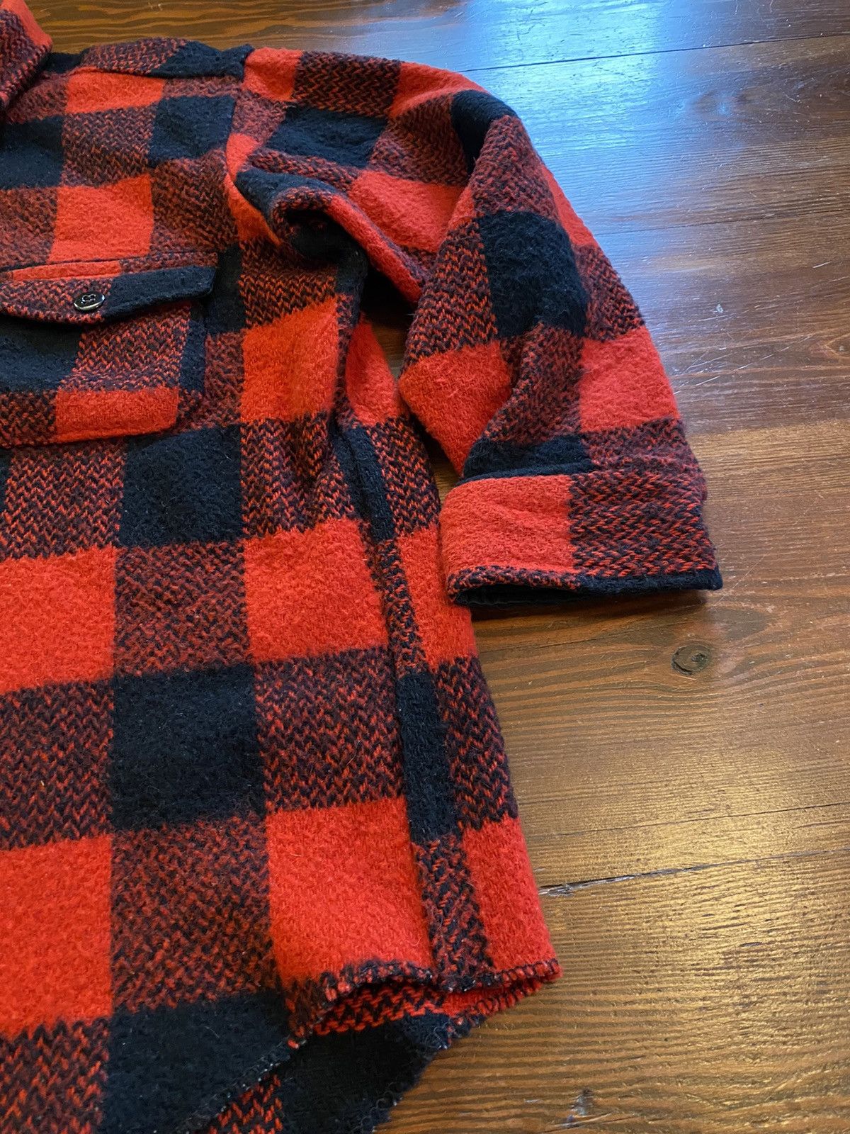Flannel Vintage 50’s Melton Wool Buffalo Plaid Flannel Shirt Jacket Size US S / EU 44-46 / 1 - 2 Thumbnail