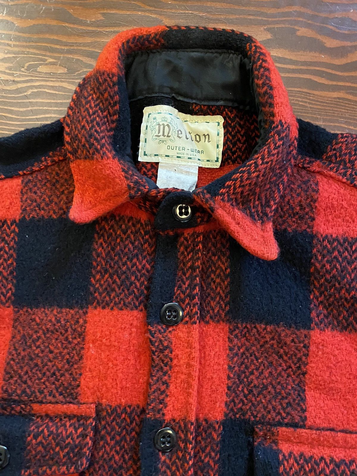 Flannel Vintage 50’s Melton Wool Buffalo Plaid Flannel Shirt Jacket Size US S / EU 44-46 / 1 - 4 Thumbnail
