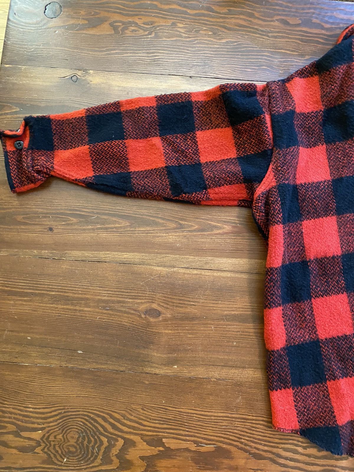 Flannel Vintage 50’s Melton Wool Buffalo Plaid Flannel Shirt Jacket Size US S / EU 44-46 / 1 - 11 Thumbnail