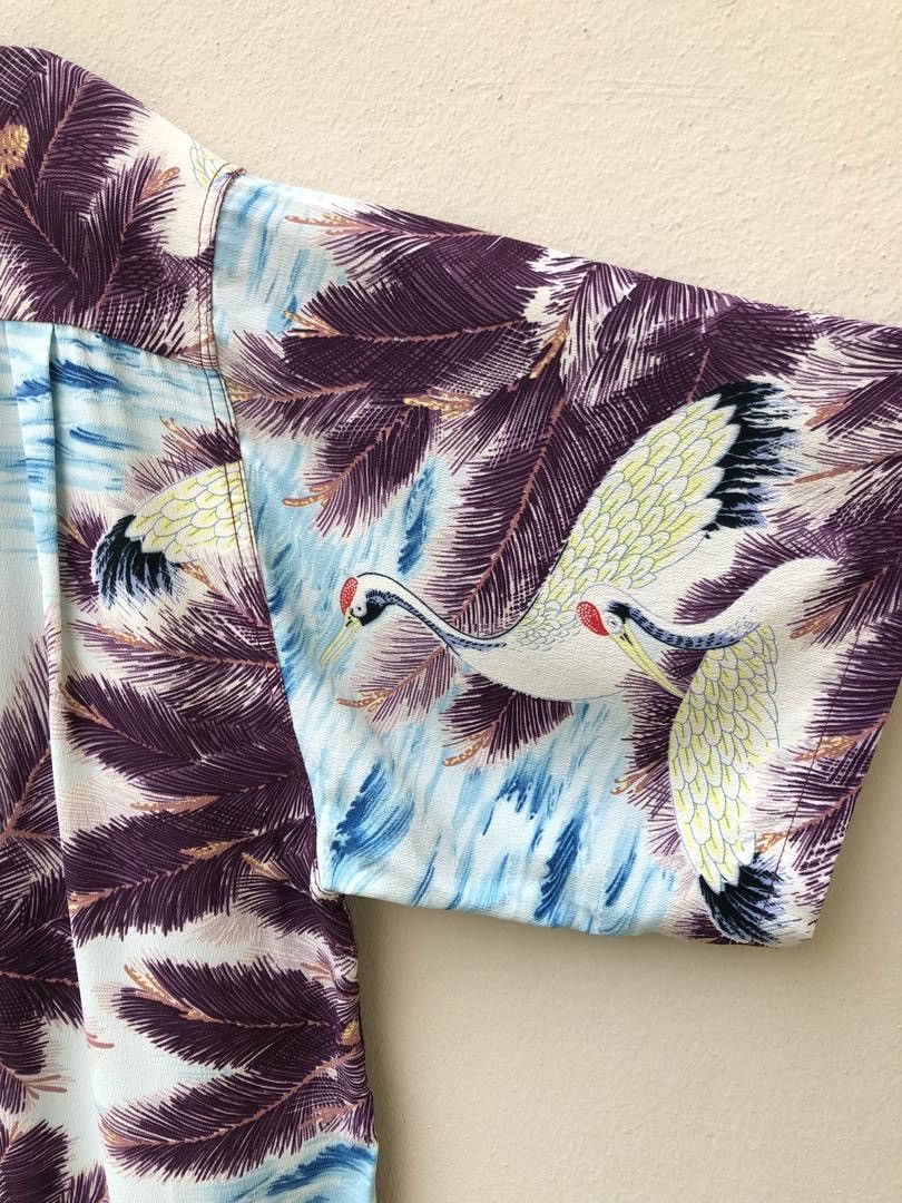 Sun Surf × Toyo Enterprises Sun Surf Japan Palm Trees Japan Crane Crepe Rayon Hawaiian Size US L / EU 52-54 / 3 - 14 Thumbnail