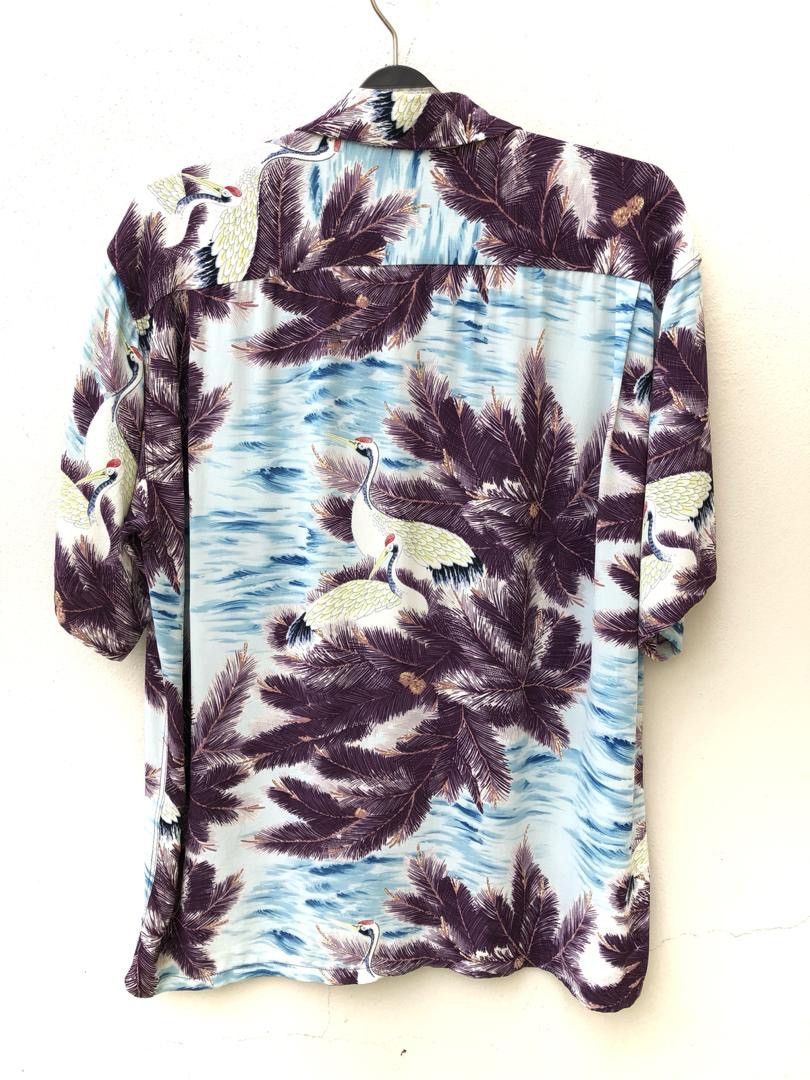 Sun Surf × Toyo Enterprises Sun Surf Japan Palm Trees Japan Crane Crepe Rayon Hawaiian Size US L / EU 52-54 / 3 - 12 Thumbnail
