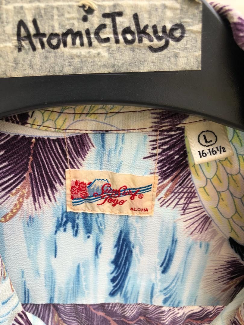 Sun Surf × Toyo Enterprises Sun Surf Japan Palm Trees Japan Crane Crepe Rayon Hawaiian Size US L / EU 52-54 / 3 - 15 Thumbnail