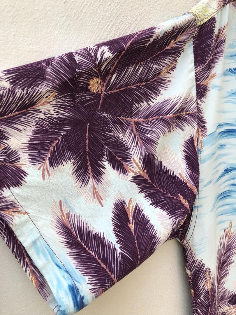 Sun Surf × Toyo Enterprises Sun Surf Japan Palm Trees Japan Crane Crepe Rayon Hawaiian Size US L / EU 52-54 / 3 - 8 Thumbnail