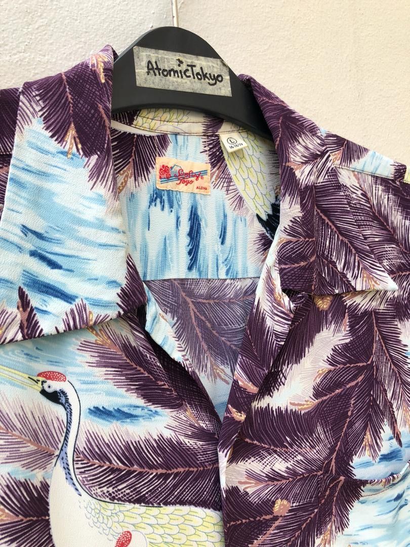 Sun Surf × Toyo Enterprises Sun Surf Japan Palm Trees Japan Crane Crepe Rayon Hawaiian Size US L / EU 52-54 / 3 - 3 Thumbnail