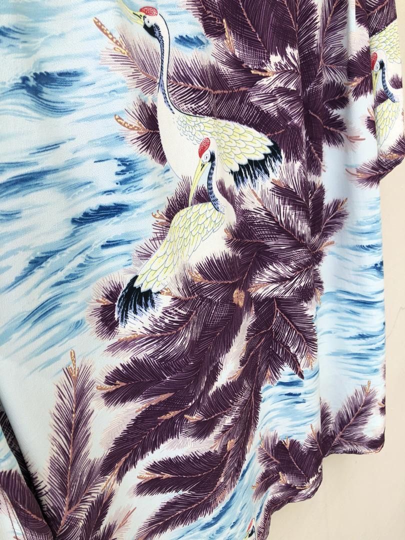 Sun Surf × Toyo Enterprises Sun Surf Japan Palm Trees Japan Crane Crepe Rayon Hawaiian Size US L / EU 52-54 / 3 - 16 Thumbnail