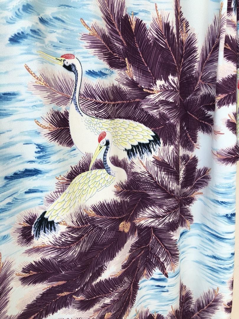 Sun Surf × Toyo Enterprises Sun Surf Japan Palm Trees Japan Crane Crepe Rayon Hawaiian Size US L / EU 52-54 / 3 - 11 Thumbnail