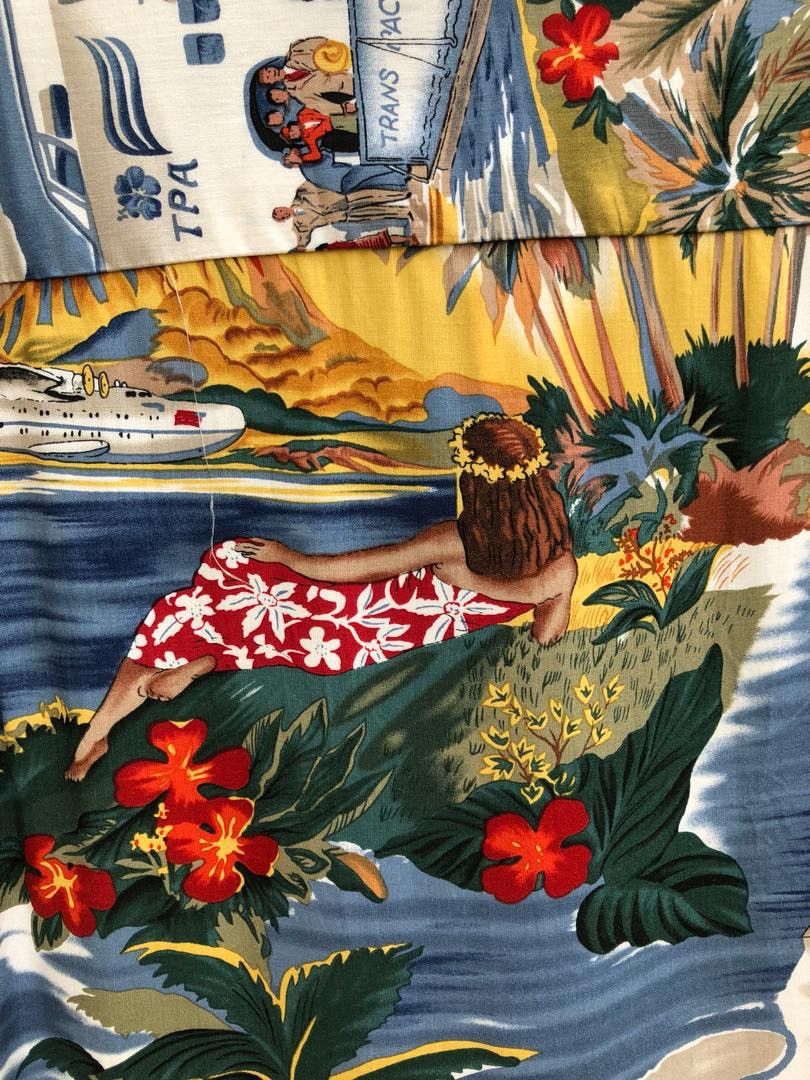 Reyn Spooner NWT Vtg Reyn Spooner Hula Girl Tourist Palm Tree 100% Rayon Size US L / EU 52-54 / 3 - 14 Thumbnail
