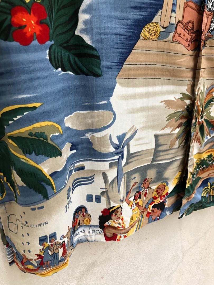 Reyn Spooner NWT Vtg Reyn Spooner Hula Girl Tourist Palm Tree 100% Rayon Size US L / EU 52-54 / 3 - 12 Thumbnail