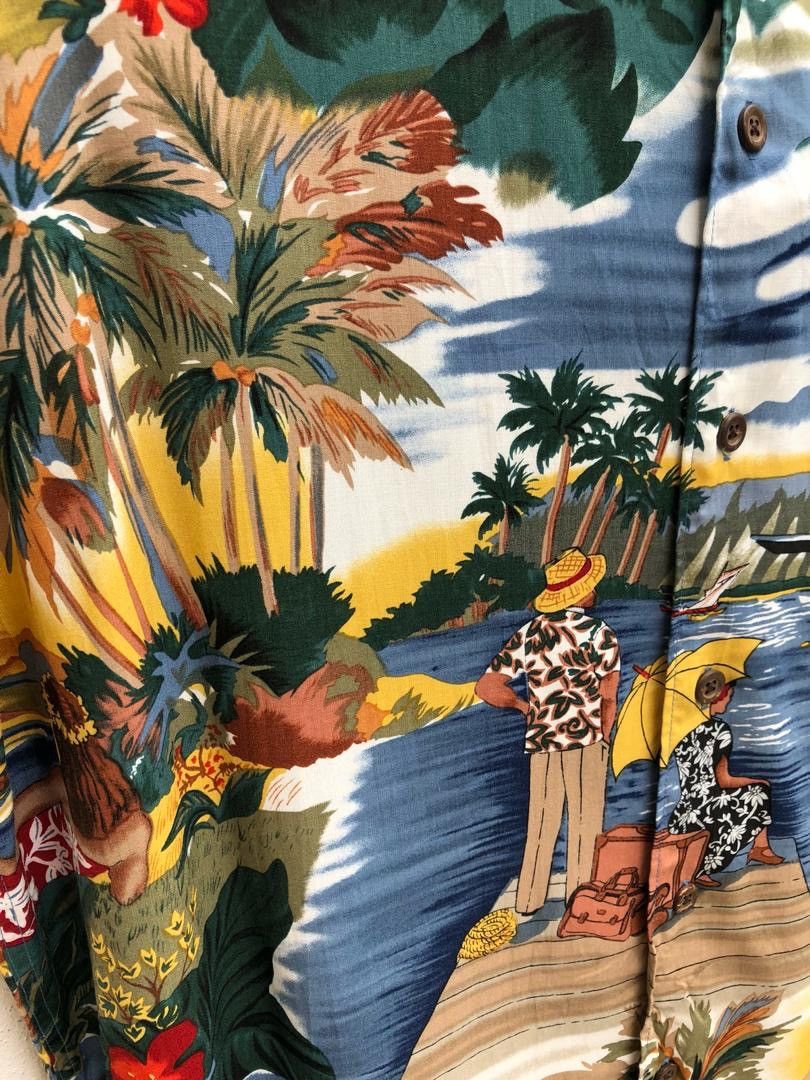 Reyn Spooner NWT Vtg Reyn Spooner Hula Girl Tourist Palm Tree 100% Rayon Size US L / EU 52-54 / 3 - 7 Thumbnail