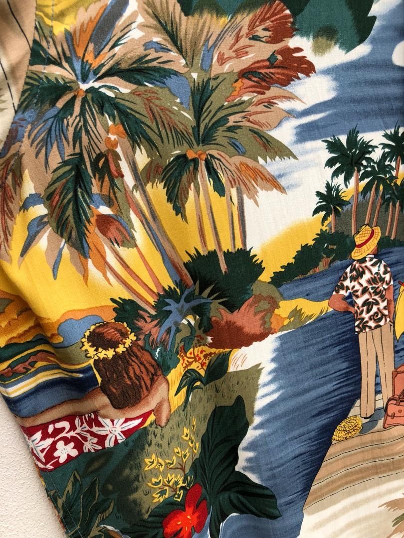 Reyn Spooner NWT Vtg Reyn Spooner Hula Girl Tourist Palm Tree 100% Rayon Size US L / EU 52-54 / 3 - 10 Thumbnail