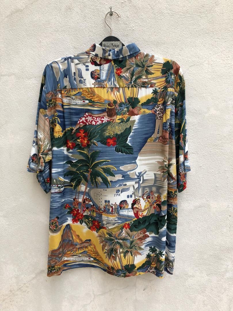 Reyn Spooner NWT Vtg Reyn Spooner Hula Girl Tourist Palm Tree 100% Rayon Size US L / EU 52-54 / 3 - 11 Thumbnail