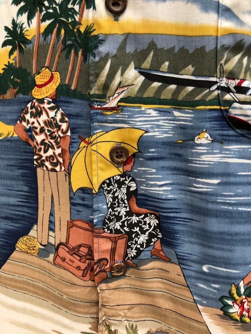 Reyn Spooner NWT Vtg Reyn Spooner Hula Girl Tourist Palm Tree 100% Rayon Size US L / EU 52-54 / 3 - 6 Thumbnail
