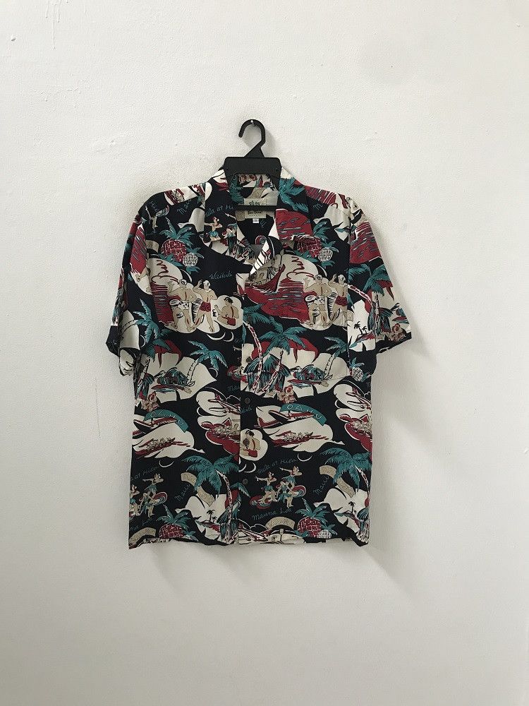 Other Pau Hana Hawaii Palm Tree Hula Girl Rayon Shirt Size US M / EU 48-50 / 2 - 2 Thumbnail