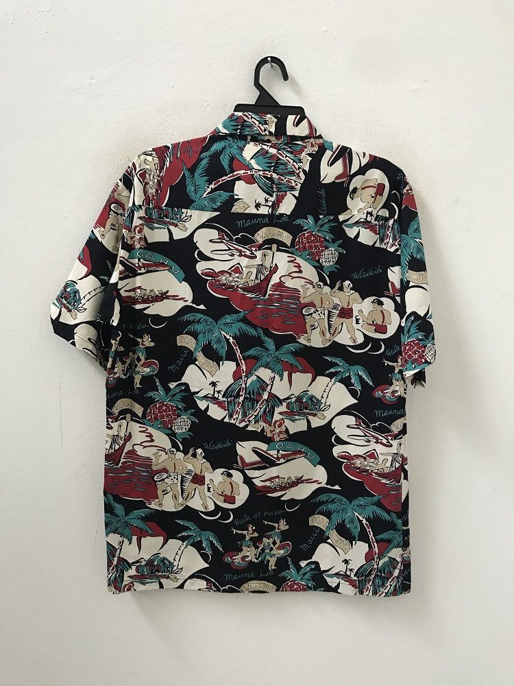 Other Pau Hana Hawaii Palm Tree Hula Girl Rayon Shirt Size US M / EU 48-50 / 2 - 10 Thumbnail