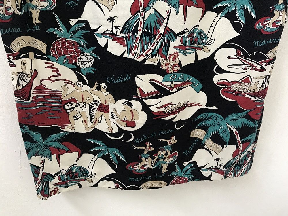 Other Pau Hana Hawaii Palm Tree Hula Girl Rayon Shirt Size US M / EU 48-50 / 2 - 13 Thumbnail