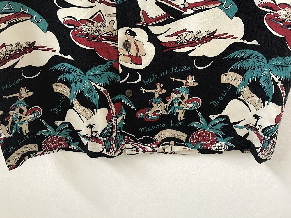 Other Pau Hana Hawaii Palm Tree Hula Girl Rayon Shirt Size US M / EU 48-50 / 2 - 9 Thumbnail