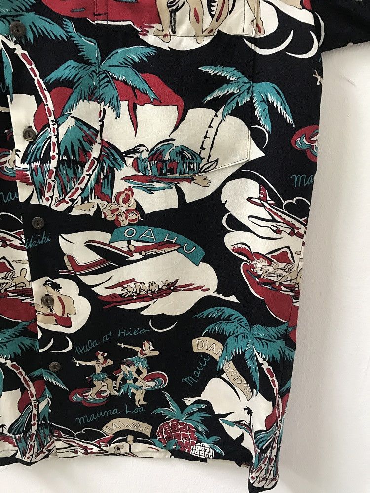 Other Pau Hana Hawaii Palm Tree Hula Girl Rayon Shirt Size US M / EU 48-50 / 2 - 7 Thumbnail