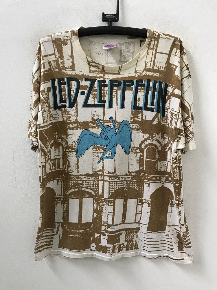 Band Tees × Led Zeppelin Vintage Early 90s Led Zeppelin Blue Angel All Print Size US XL / EU 56 / 4 - 3 Thumbnail