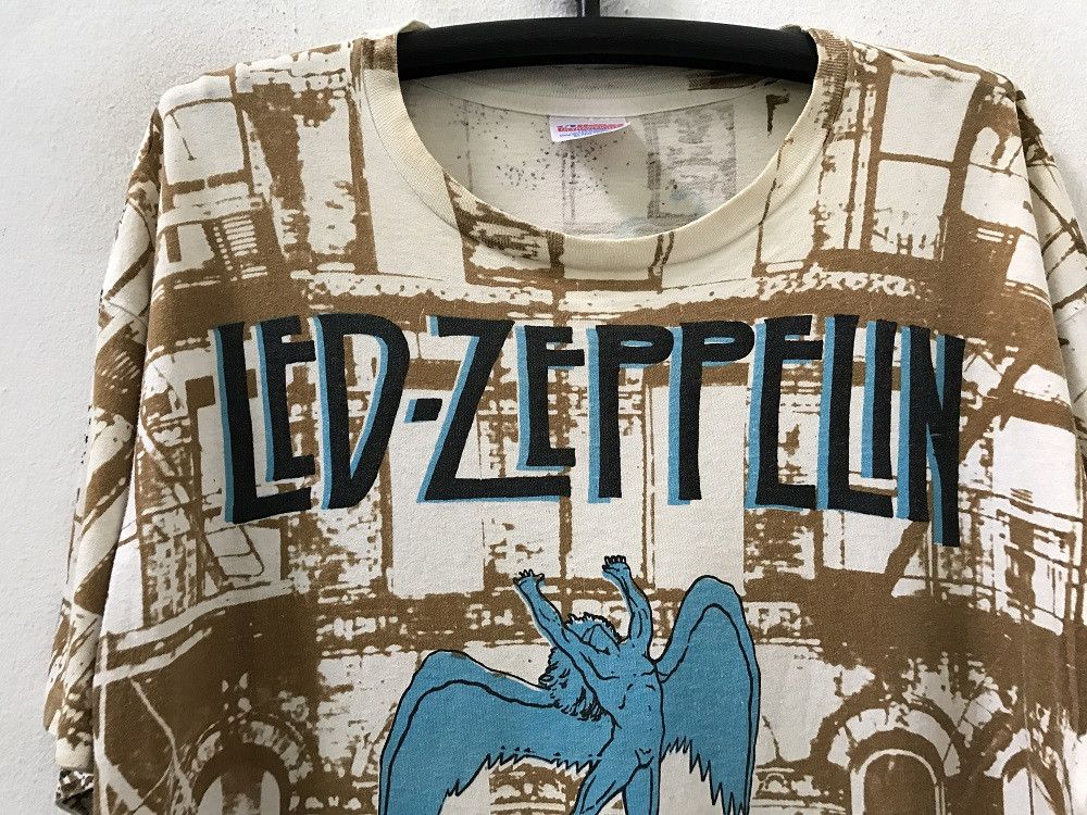 Band Tees × Led Zeppelin Vintage Early 90s Led Zeppelin Blue Angel All Print Size US XL / EU 56 / 4 - 4 Thumbnail