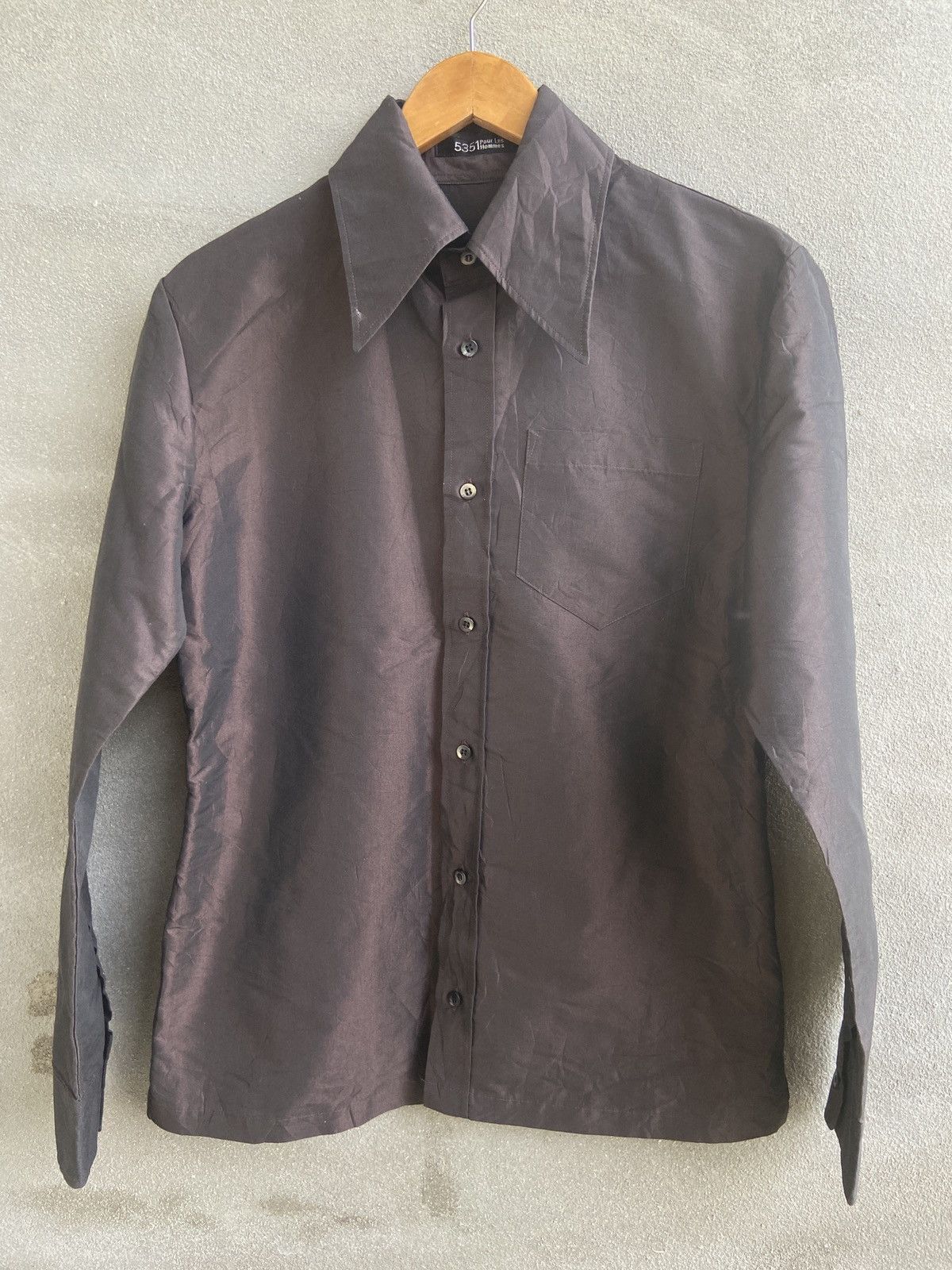 5351 POUR LES HOMMES × Japanese Brand × Vintage Vintage 5351 Pour Les Hommes Shiny Button Up Shirt Size US M / EU 48-50 / 2 - 1 Thumbnail