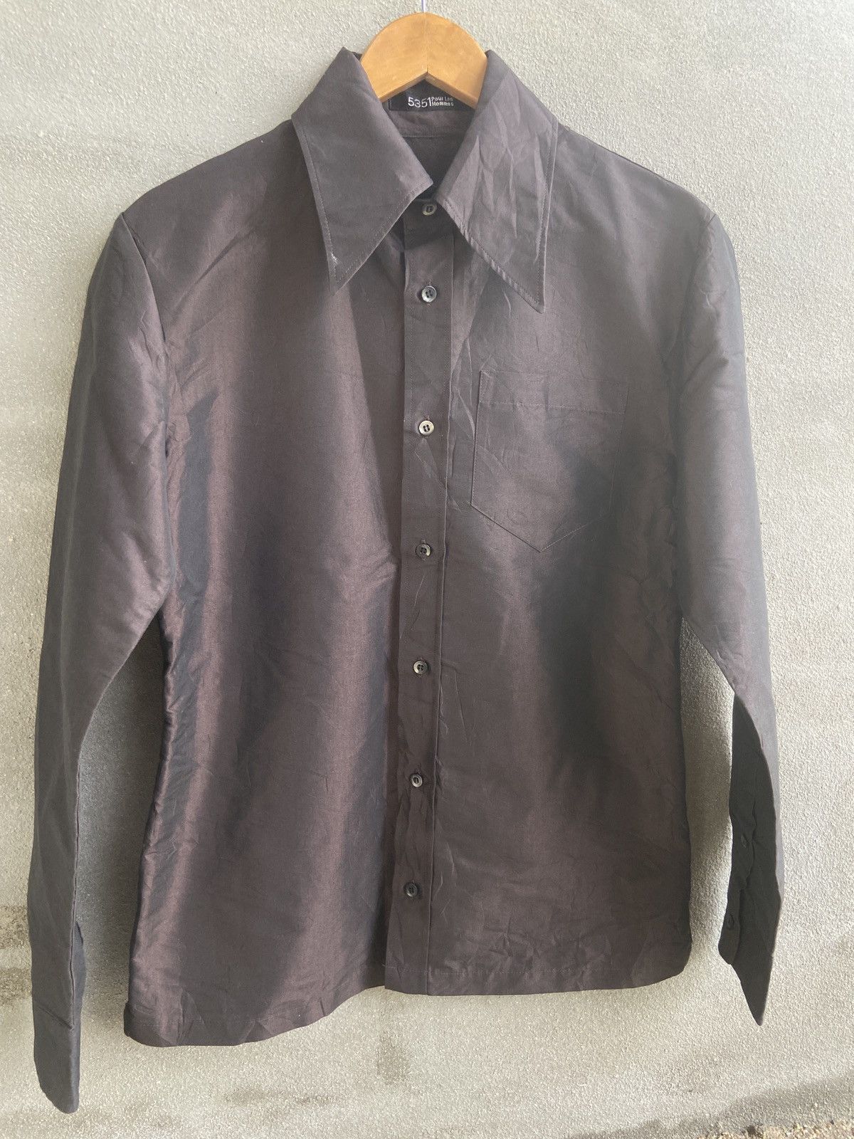 5351 POUR LES HOMMES × Japanese Brand × Vintage Vintage 5351 Pour Les Hommes Shiny Button Up Shirt Size US M / EU 48-50 / 2 - 3 Thumbnail