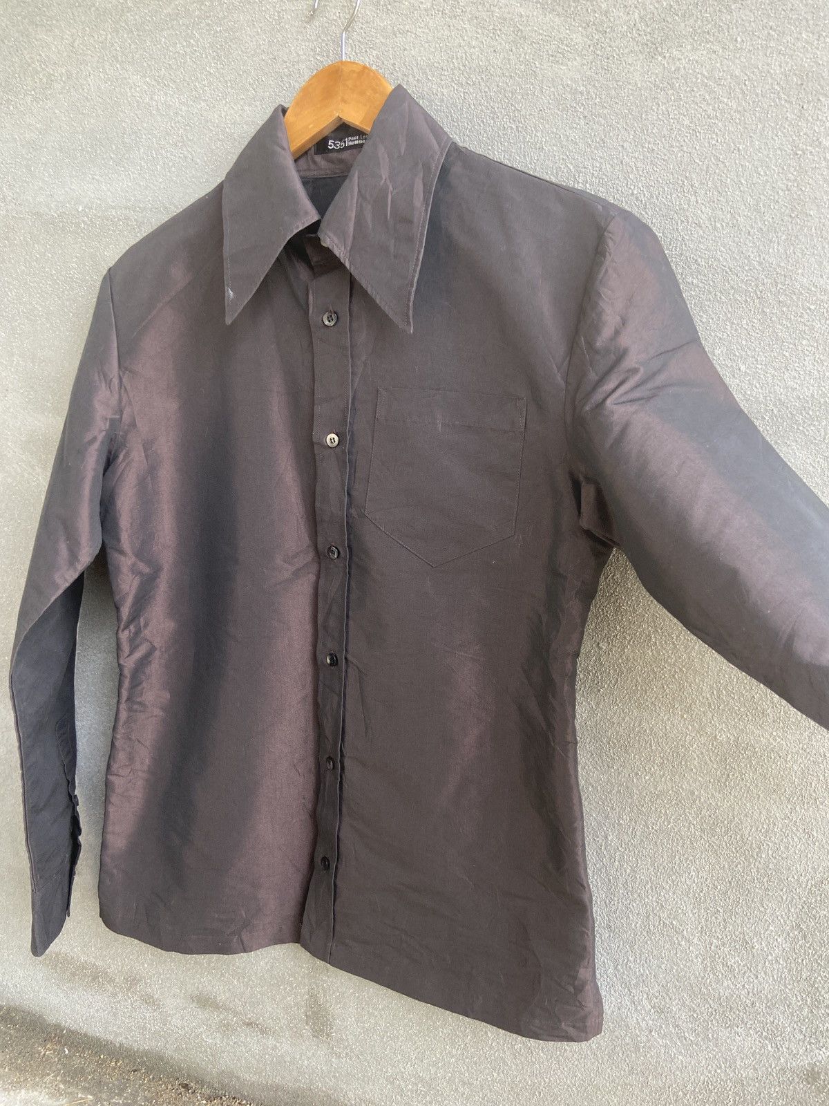 5351 POUR LES HOMMES × Japanese Brand × Vintage Vintage 5351 Pour Les Hommes Shiny Button Up Shirt Size US M / EU 48-50 / 2 - 5 Thumbnail