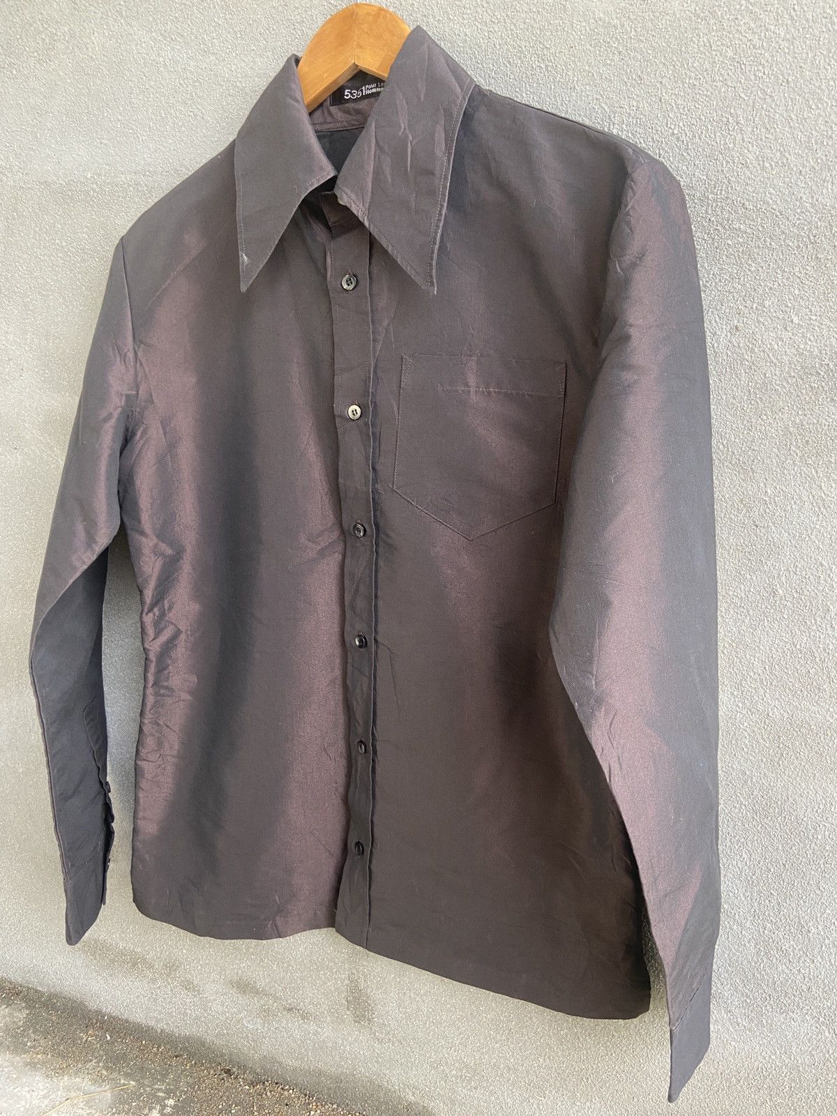 5351 POUR LES HOMMES × Japanese Brand × Vintage Vintage 5351 Pour Les Hommes Shiny Button Up Shirt Size US M / EU 48-50 / 2 - 4 Thumbnail