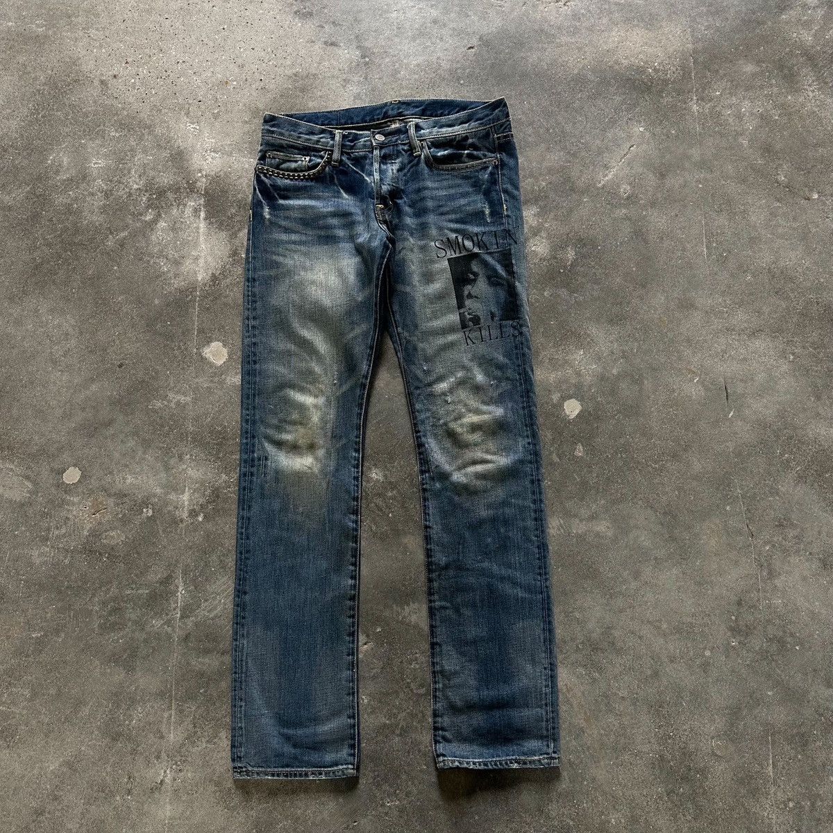 HYSTERIC GLAMOUR SMOKIN KILLS スタッズ加工デニム Hysteric Glamour Smoking kills denim | Grailed