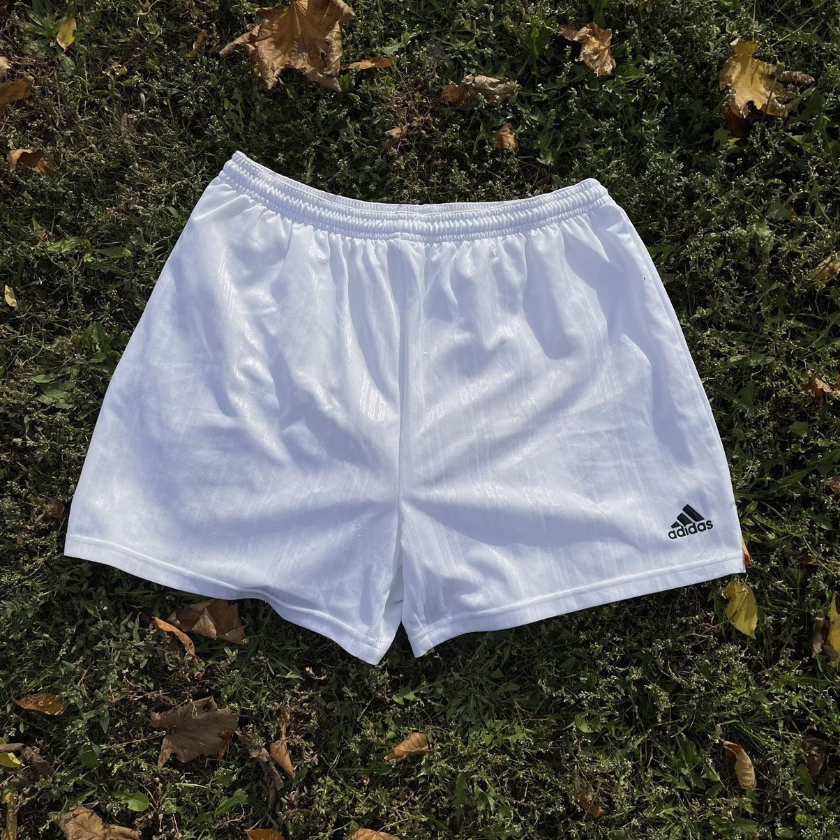 Vintage Vintage 90s Adidas Striped Shorts Baggy Fit White Drip 34 Size US 34 / EU 50 - 2 Thumbnail