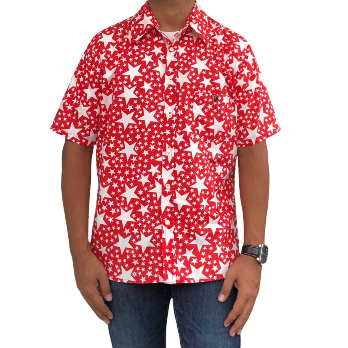Bape × Vintage Star Pattern Button Up S/S Shirt Size US M / EU 48-50 / 2 - 4 Thumbnail