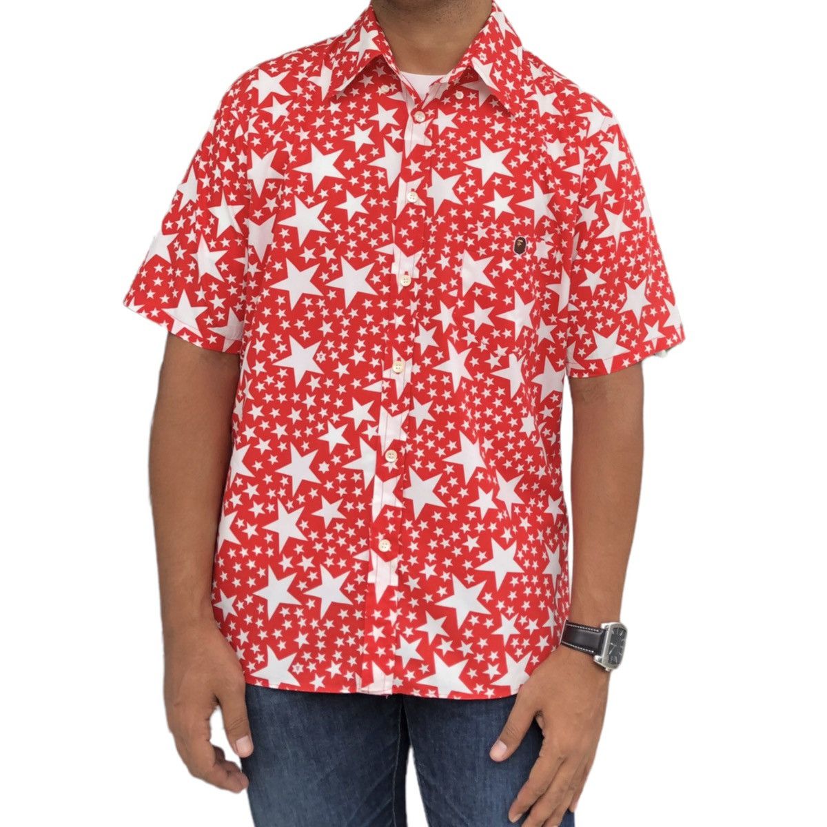 Bape × Vintage Star Pattern Button Up S/S Shirt Size US M / EU 48-50 / 2 - 3 Thumbnail