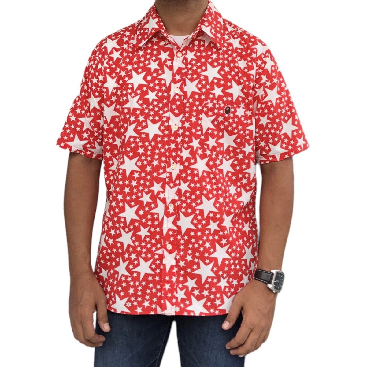 Bape × Vintage Star Pattern Button Up S/S Shirt Size US M / EU 48-50 / 2 - 1 Thumbnail