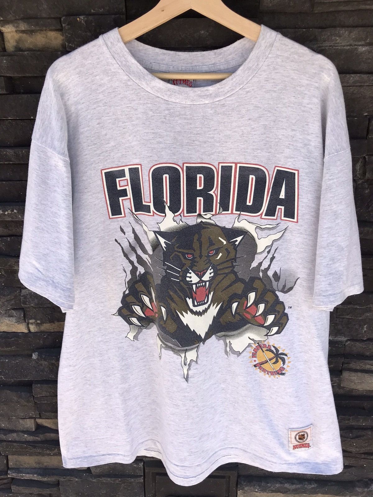 Vintage 90s Florida Panthers Tee All Over Print rare