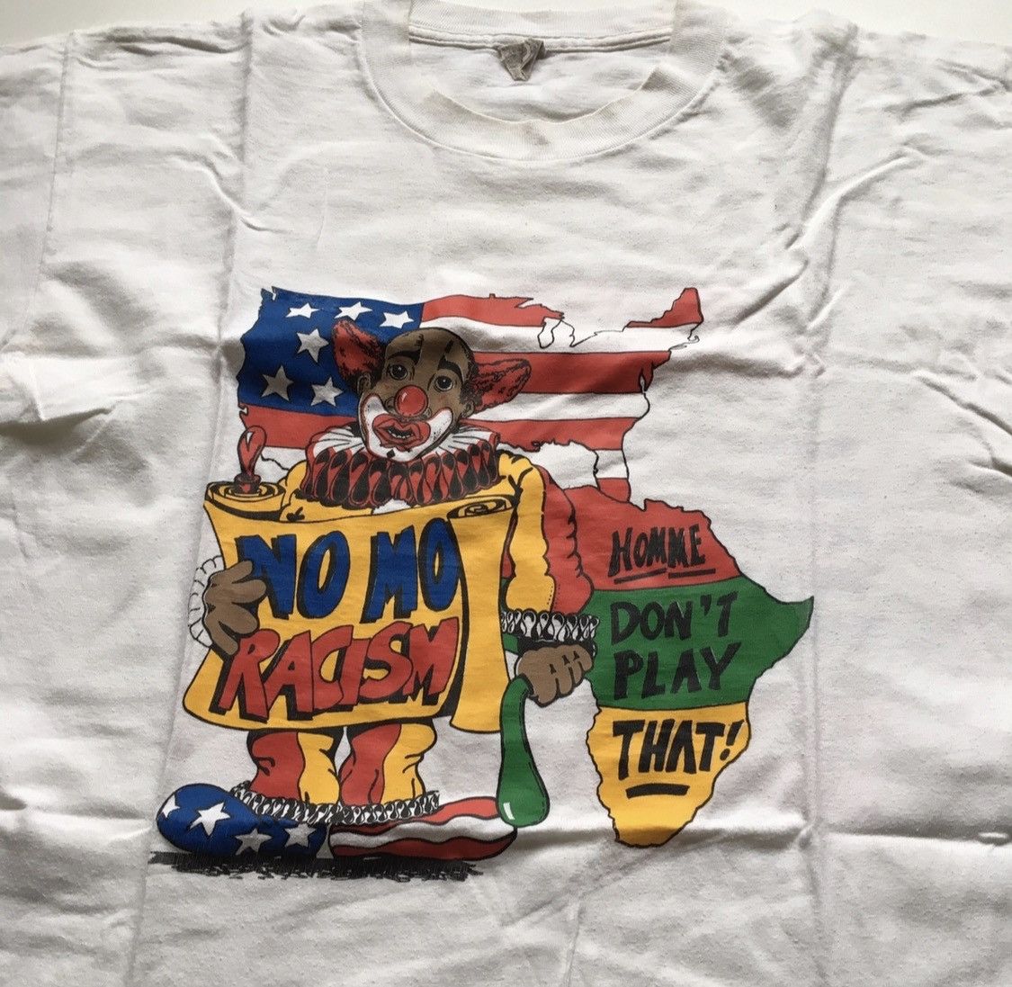 Vintage Vintage 90s No More Racism Homey D. Clown Black Power Shirt Size US XL / EU 56 / 4 - 2 Thumbnail