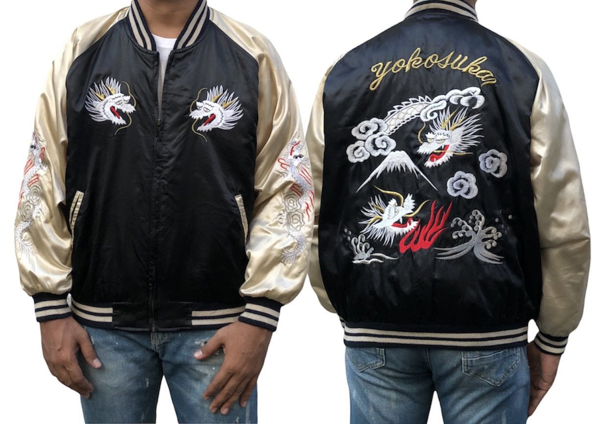 Japanese Brand Bourbon House Yokosuka Dragon Sukajan Jacket Embroidery Logo Size US L / EU 52-54 / 3 - 1 Thumbnail