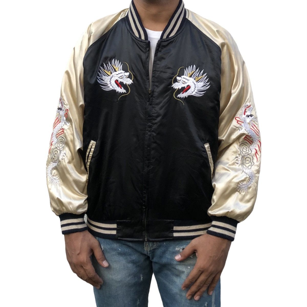 Japanese Brand Bourbon House Yokosuka Dragon Sukajan Jacket Embroidery Logo Size US L / EU 52-54 / 3 - 2 Thumbnail