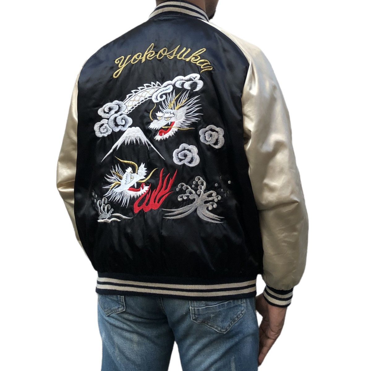 Japanese Brand Bourbon House Yokosuka Dragon Sukajan Jacket Embroidery Logo Size US L / EU 52-54 / 3 - 4 Thumbnail
