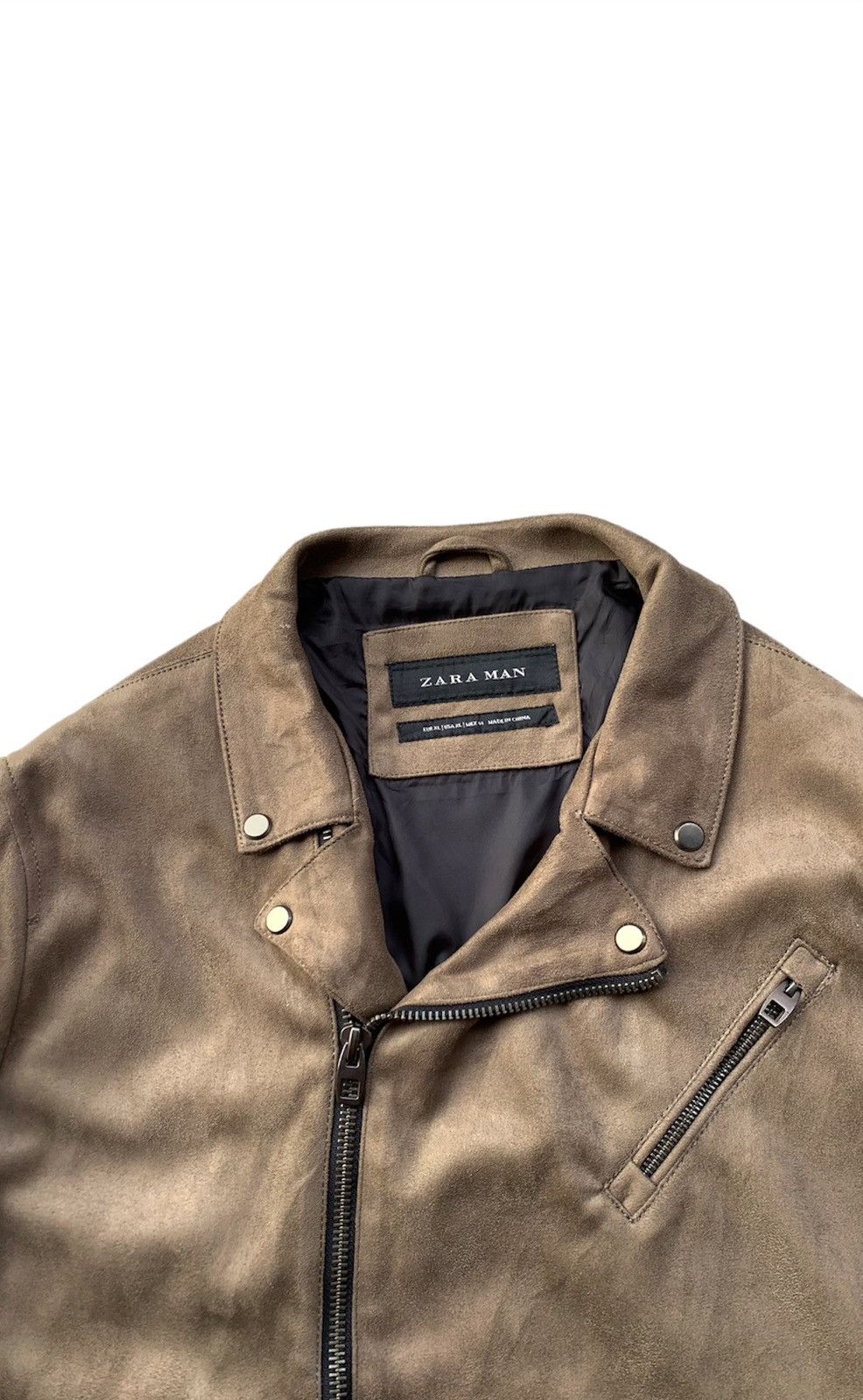 Zara 🔥ZARA MAN Double Collar Suede Leather Bikers Jacket Size US L / EU 52-54 / 3 - 5 Thumbnail